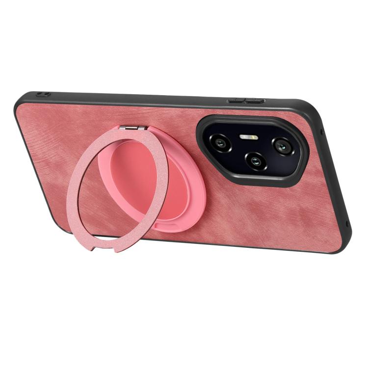 For Honor 300 Pro Retro Leather Rotation Round Holder Phone Case