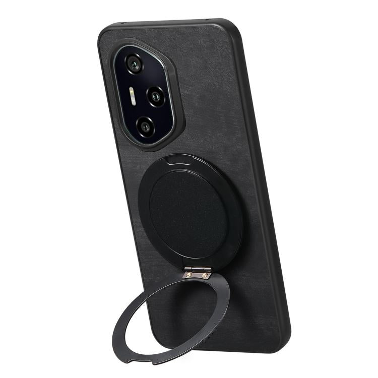 For Honor 300 Pro Retro Leather Rotation Round Holder Phone Case