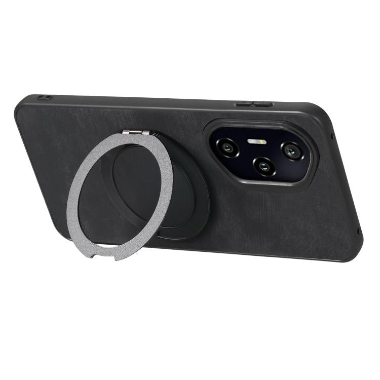 For Honor 300 Pro Retro Leather Rotation Round Holder Phone Case