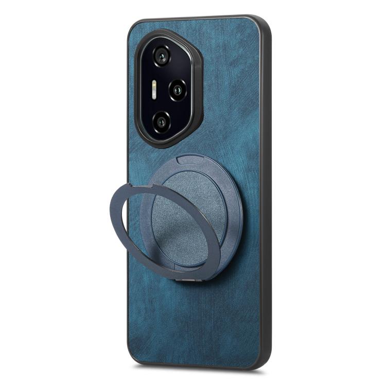 For Honor 300 Pro Retro Leather Rotation Round Holder Phone Case