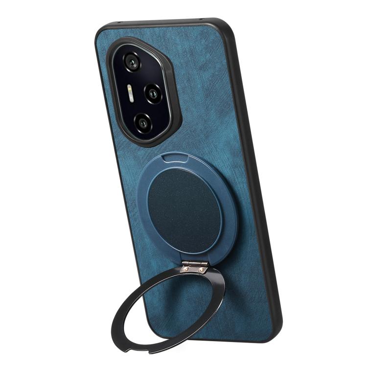 For Honor 300 Pro Retro Leather Rotation Round Holder Phone Case