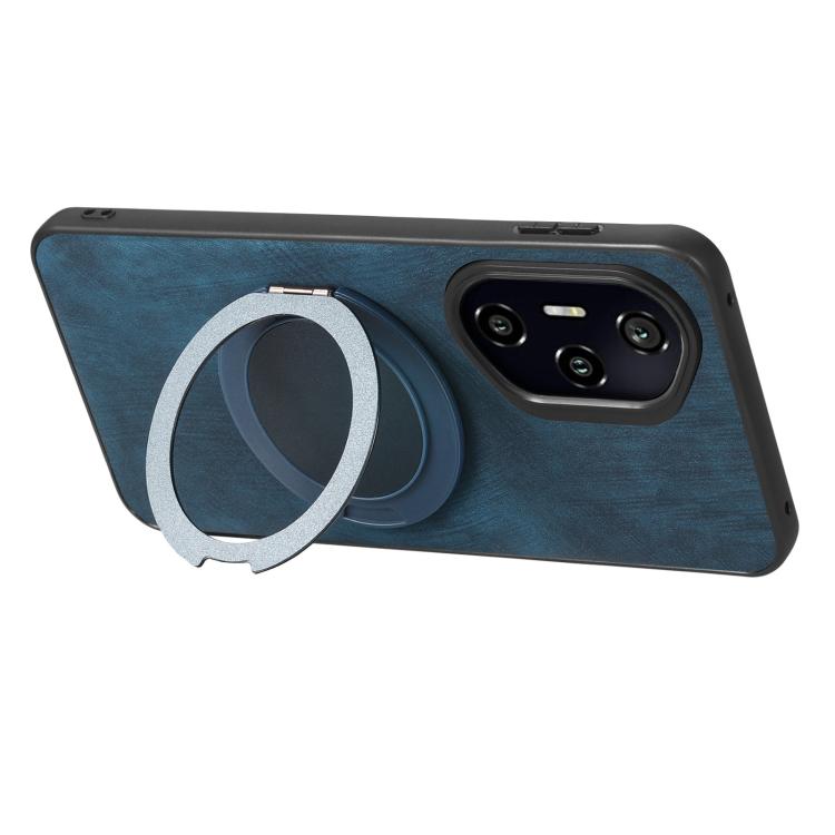 For Honor 300 Pro Retro Leather Rotation Round Holder Phone Case