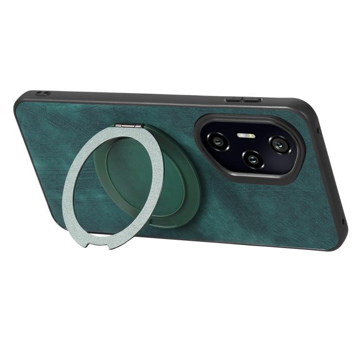 For Honor 300 Pro Retro Leather Rotation Round Holder Phone Case