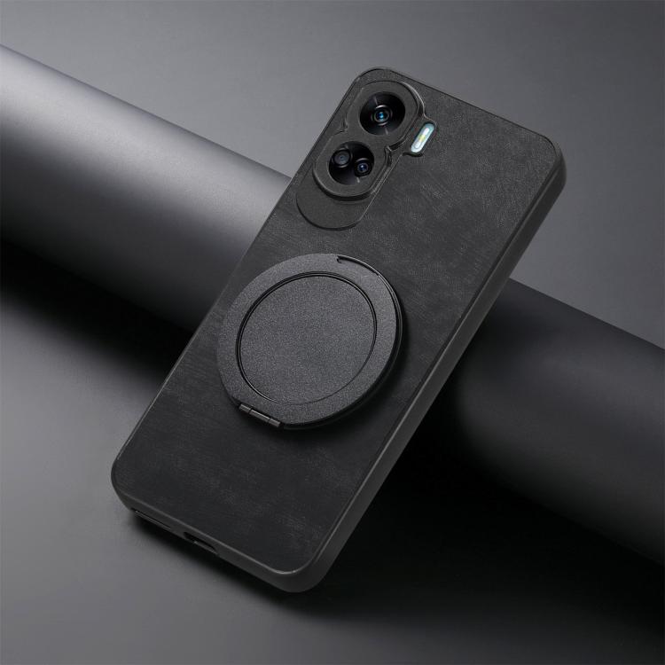 For Honor 90 Lite Retro Leather Rotation Round Holder Phone Case