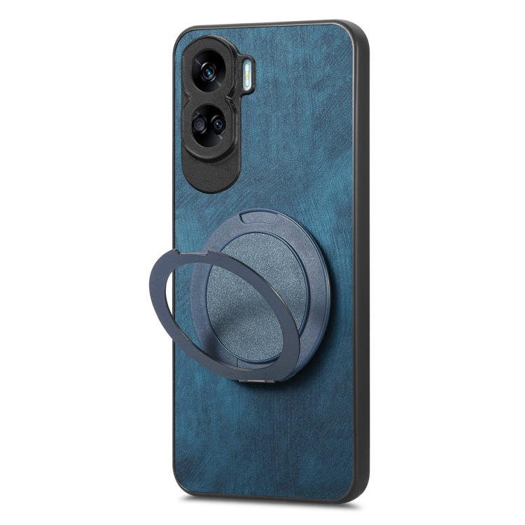 For Honor 90 Lite Retro Leather Rotation Round Holder Phone Case