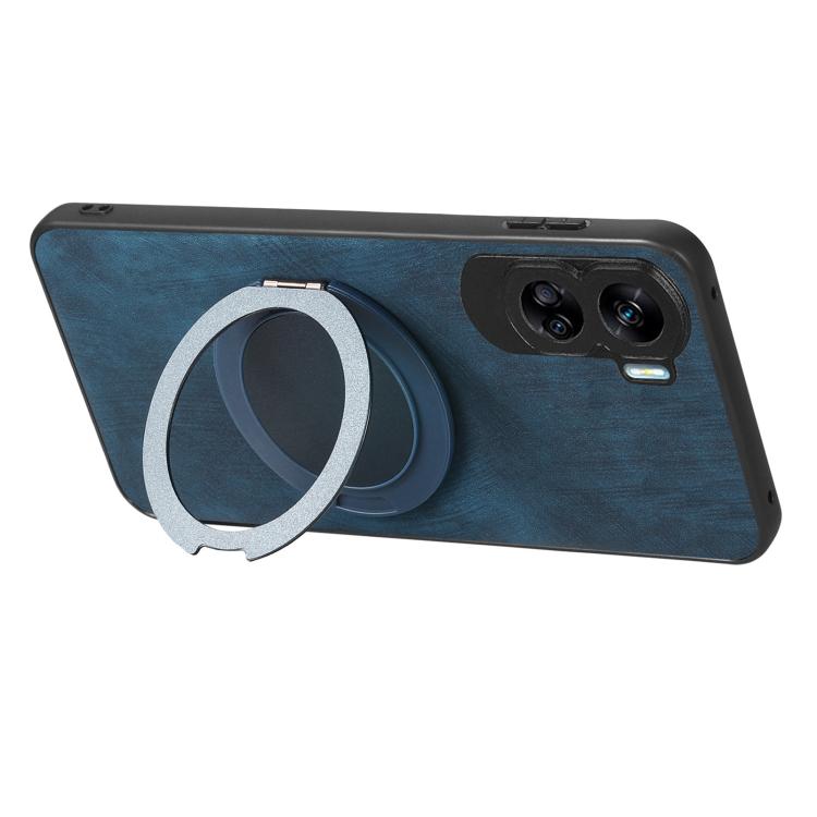 For Honor 90 Lite Retro Leather Rotation Round Holder Phone Case