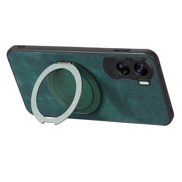 For Honor 90 Lite Retro Leather Rotation Round Holder Phone Case