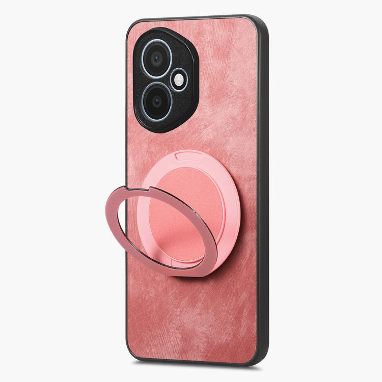 For Honor 400 Global 156.5mm Retro Leather Rotation Round Holder Phone Case