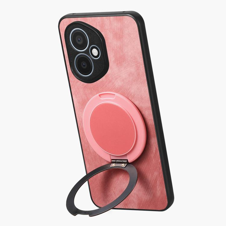 For Honor 400 Global 156.5mm Retro Leather Rotation Round Holder Phone Case