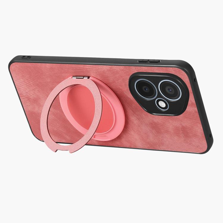 For Honor 400 Global 156.5mm Retro Leather Rotation Round Holder Phone Case