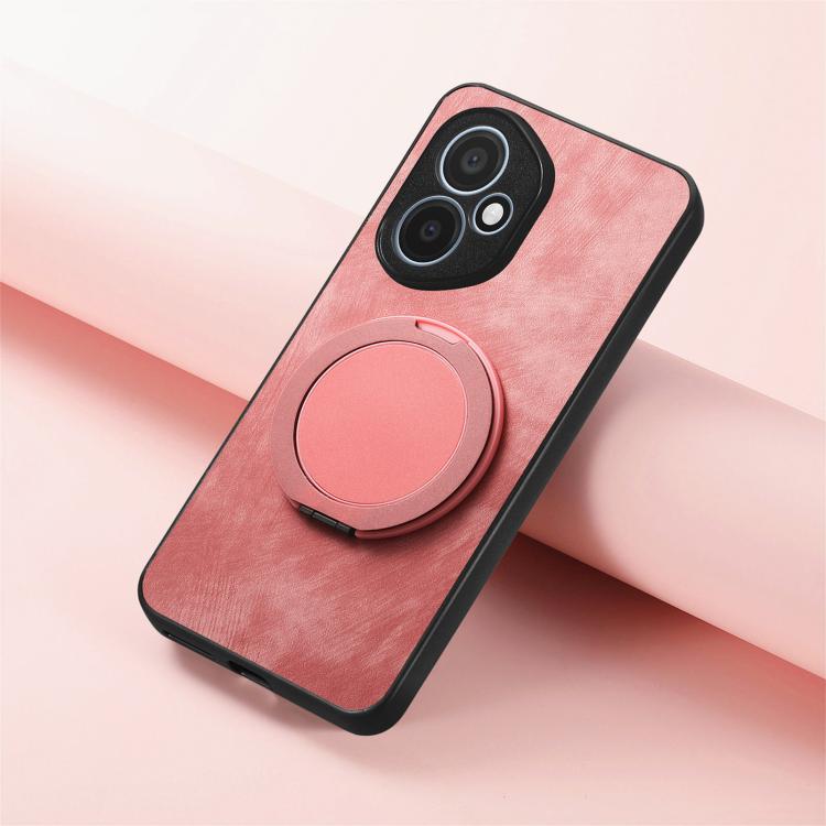 For Honor 400 Global 156.5mm Retro Leather Rotation Round Holder Phone Case