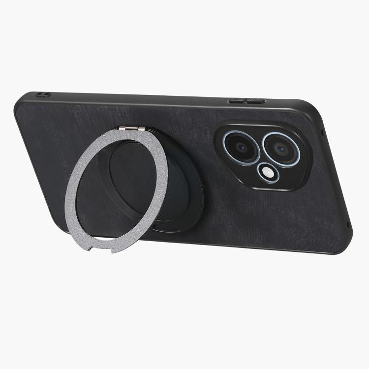 For Honor 400 Global 156.5mm Retro Leather Rotation Round Holder Phone Case