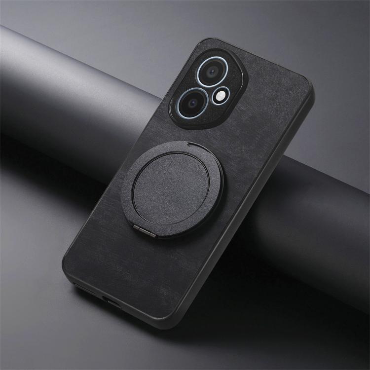 For Honor 400 Global 156.5mm Retro Leather Rotation Round Holder Phone Case