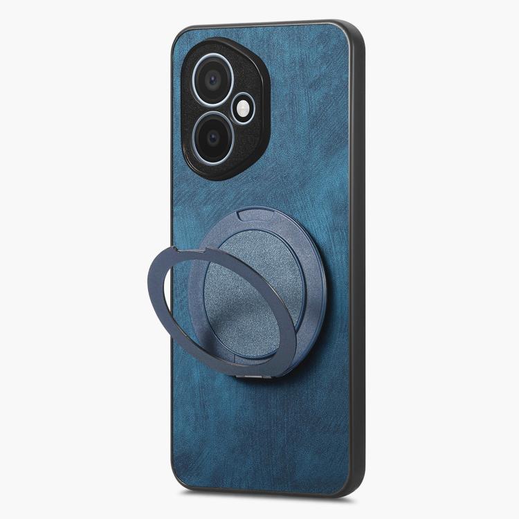 For Honor 400 Global 156.5mm Retro Leather Rotation Round Holder Phone Case