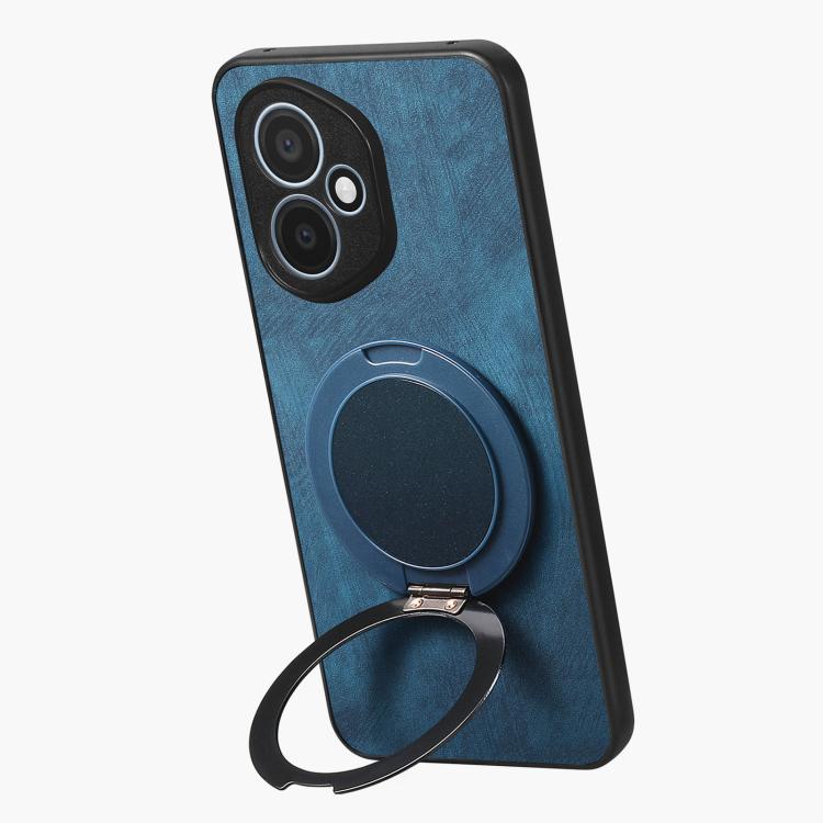 For Honor 400 Global 156.5mm Retro Leather Rotation Round Holder Phone Case