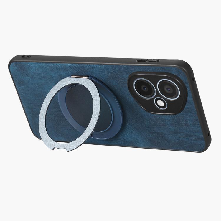 For Honor 400 Global 156.5mm Retro Leather Rotation Round Holder Phone Case