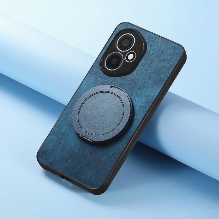 For Honor 400 Global 156.5mm Retro Leather Rotation Round Holder Phone Case
