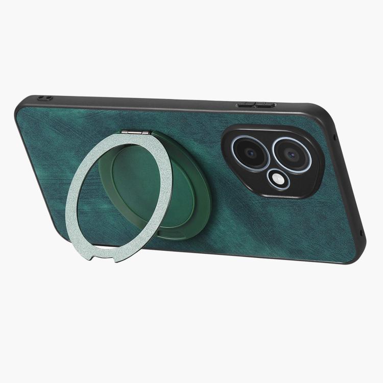 For Honor 400 Global 156.5mm Retro Leather Rotation Round Holder Phone Case