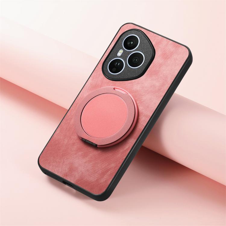 For Honor 400 Pro Global 160.8mm Retro Leather Rotation Round Holder Phone Case