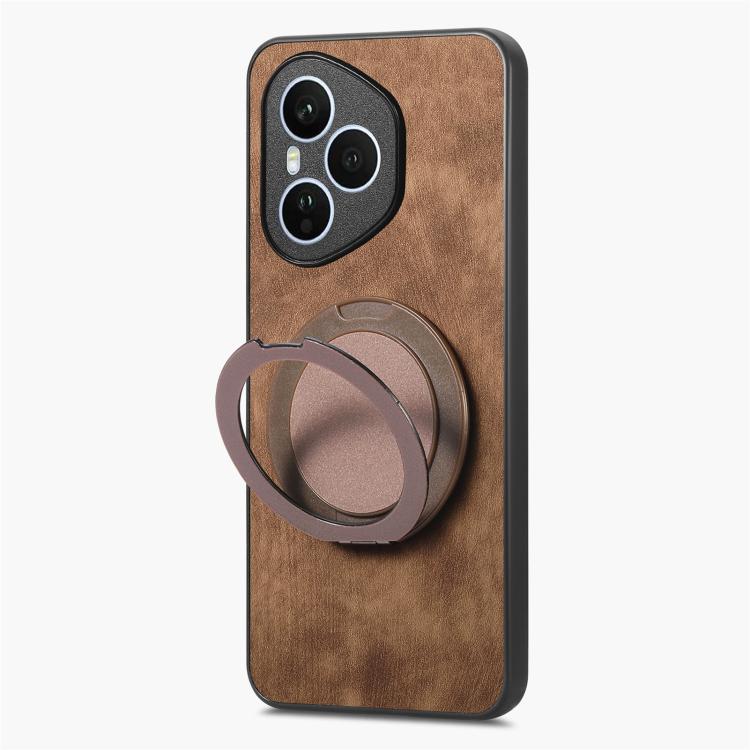 For Honor 400 Pro Global 160.8mm Retro Leather Rotation Round Holder Phone Case