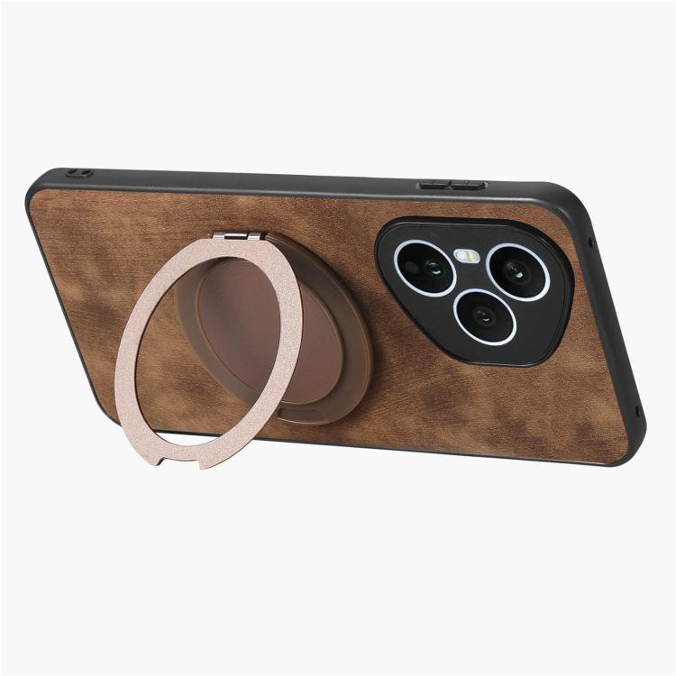 For Honor 400 Pro Global 160.8mm Retro Leather Rotation Round Holder Phone Case