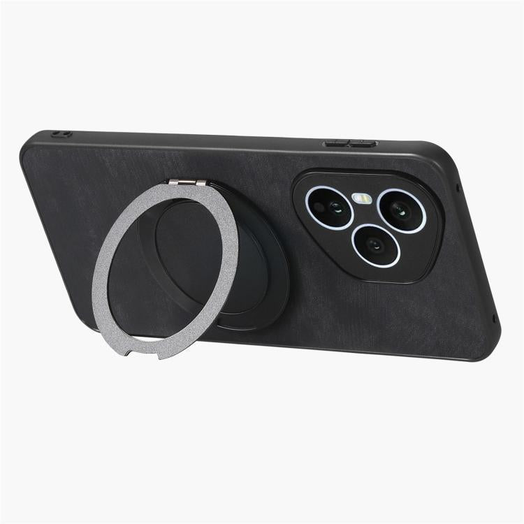 For Honor 400 Pro Global 160.8mm Retro Leather Rotation Round Holder Phone Case