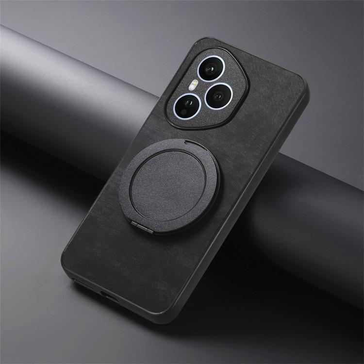 For Honor 400 Pro Global 160.8mm Retro Leather Rotation Round Holder Phone Case