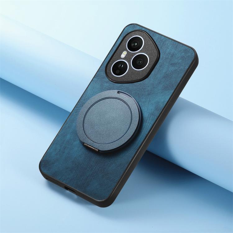 For Honor 400 Pro Global 160.8mm Retro Leather Rotation Round Holder Phone Case