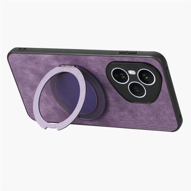 For Honor 400 Pro Global 160.8mm Retro Leather Rotation Round Holder Phone Case