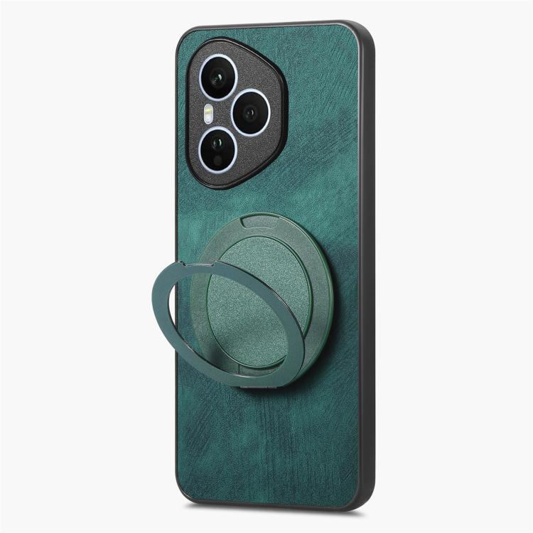 For Honor 400 Pro Global 160.8mm Retro Leather Rotation Round Holder Phone Case