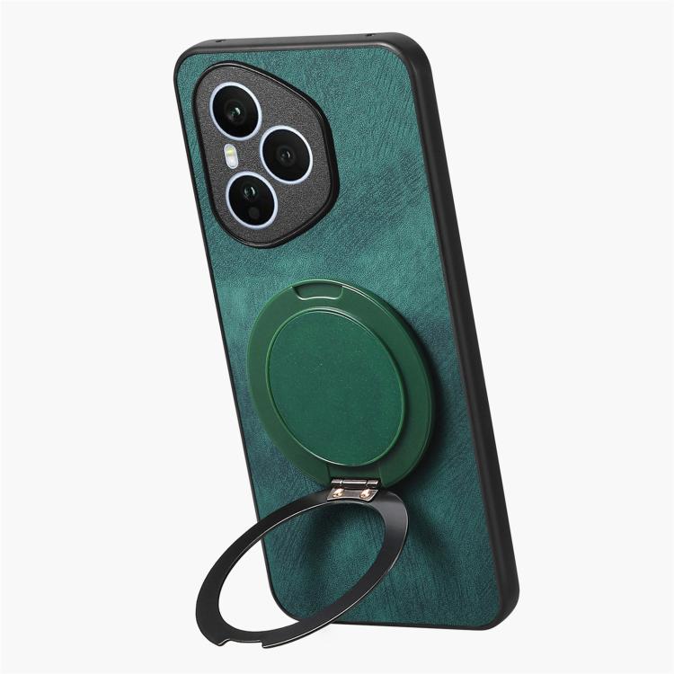 For Honor 400 Pro Global 160.8mm Retro Leather Rotation Round Holder Phone Case