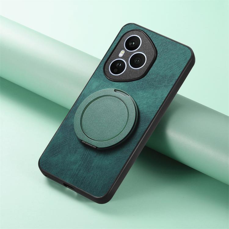 For Honor 400 Pro Global 160.8mm Retro Leather Rotation Round Holder Phone Case