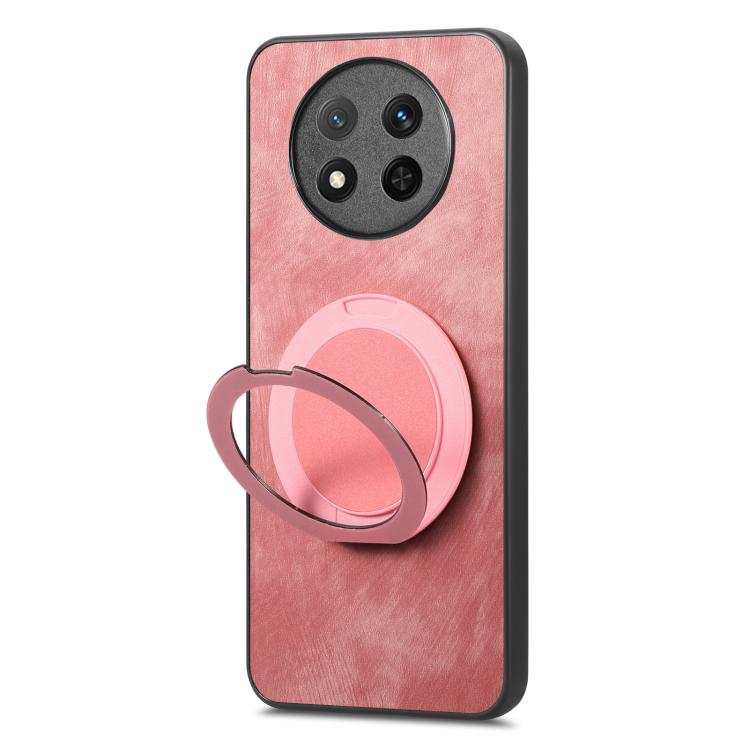 For Honor Magic7 Lite Retro Leather Rotation Round Holder Phone Case