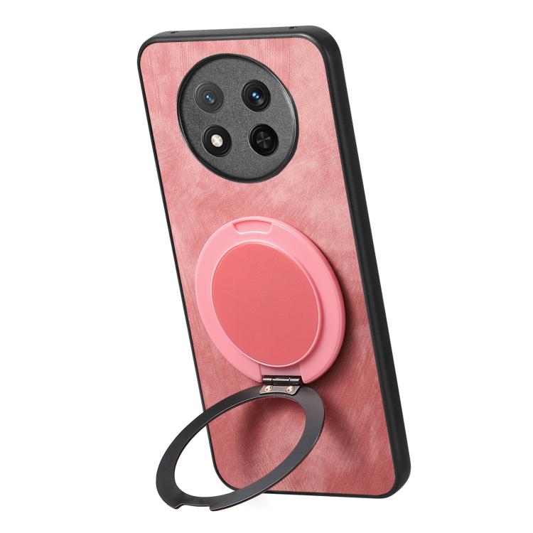 For Honor Magic7 Lite Retro Leather Rotation Round Holder Phone Case