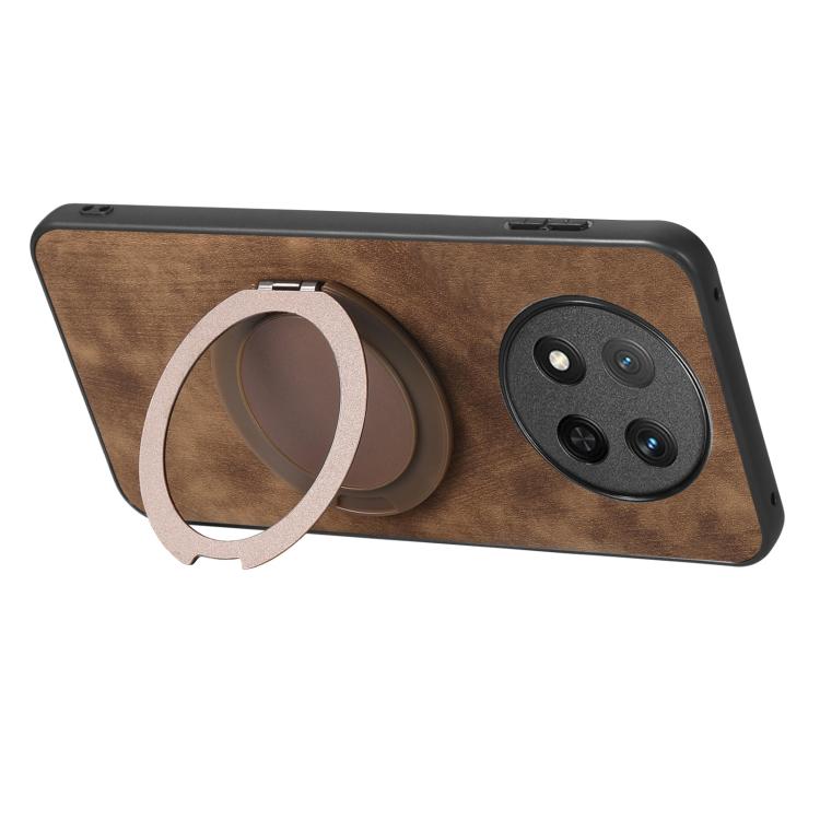 For Honor Magic7 Lite Retro Leather Rotation Round Holder Phone Case