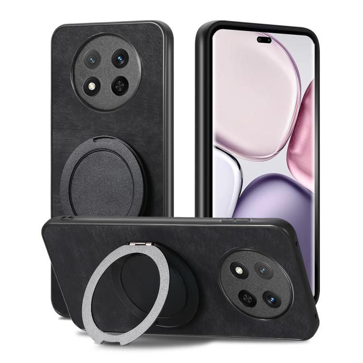 For Honor Magic7 Lite Retro Leather Rotation Round Holder Phone Case