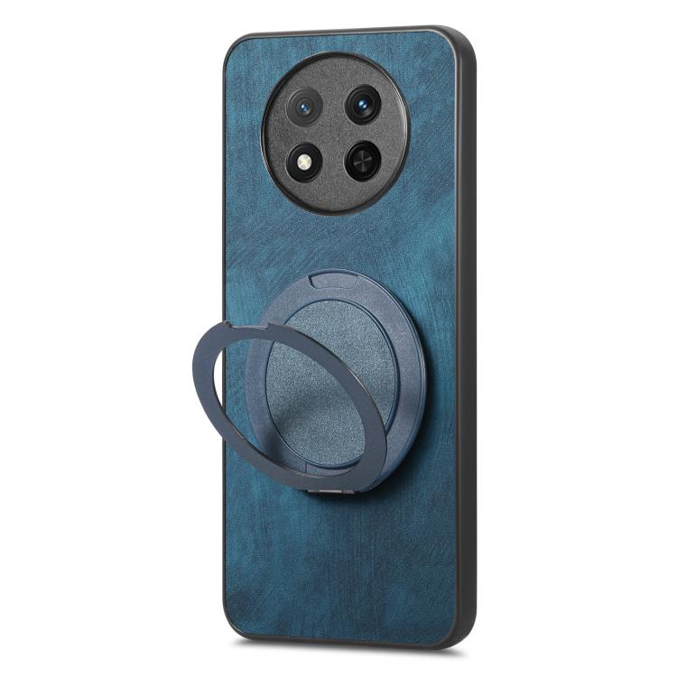 For Honor Magic7 Lite Retro Leather Rotation Round Holder Phone Case