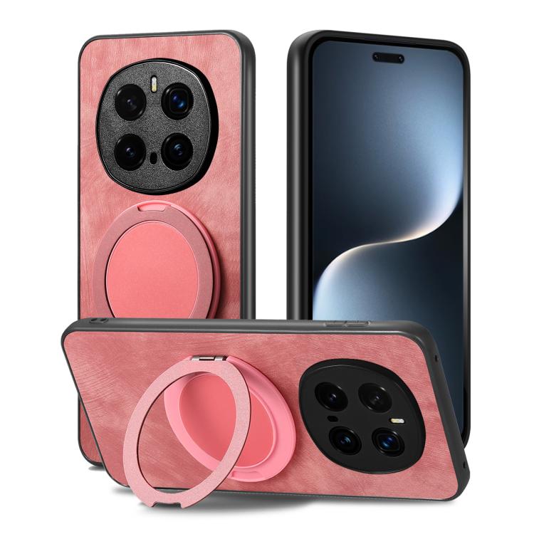 For Honor Magic7 Pro Retro Leather Rotation Round Holder Phone Case