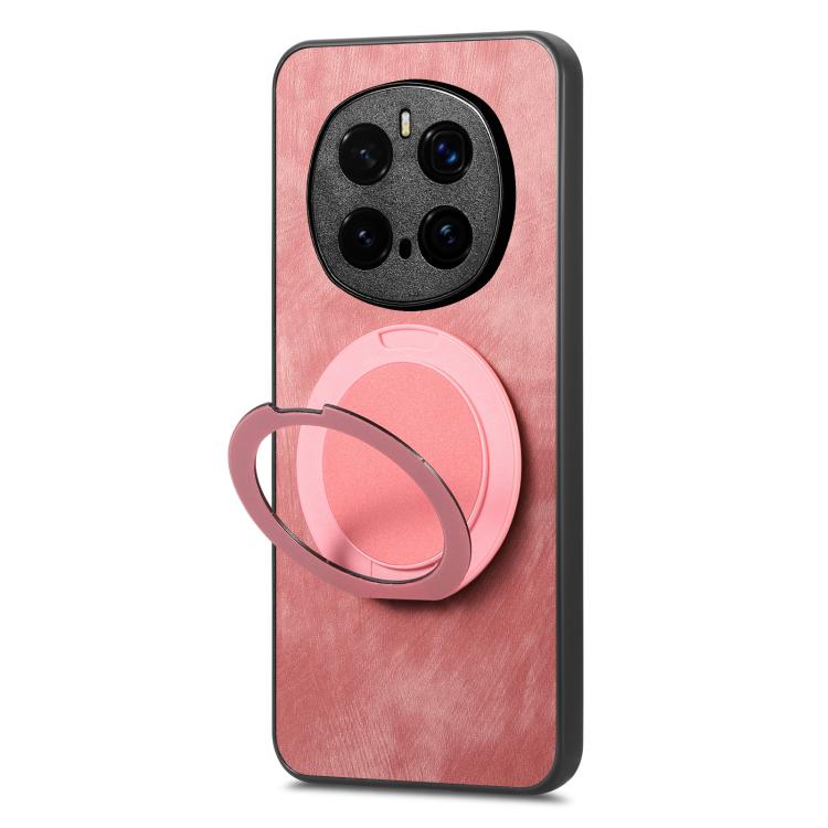 For Honor Magic7 Pro Retro Leather Rotation Round Holder Phone Case