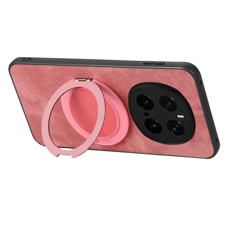 For Honor Magic7 Pro Retro Leather Rotation Round Holder Phone Case