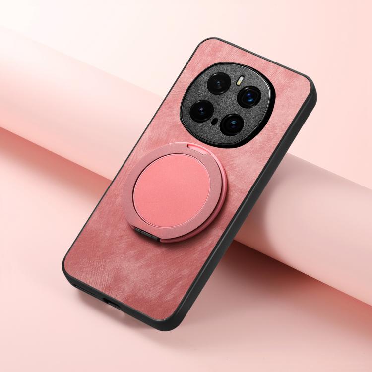 For Honor Magic7 Pro Retro Leather Rotation Round Holder Phone Case