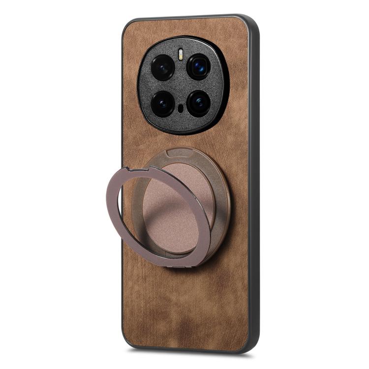 For Honor Magic7 Pro Retro Leather Rotation Round Holder Phone Case