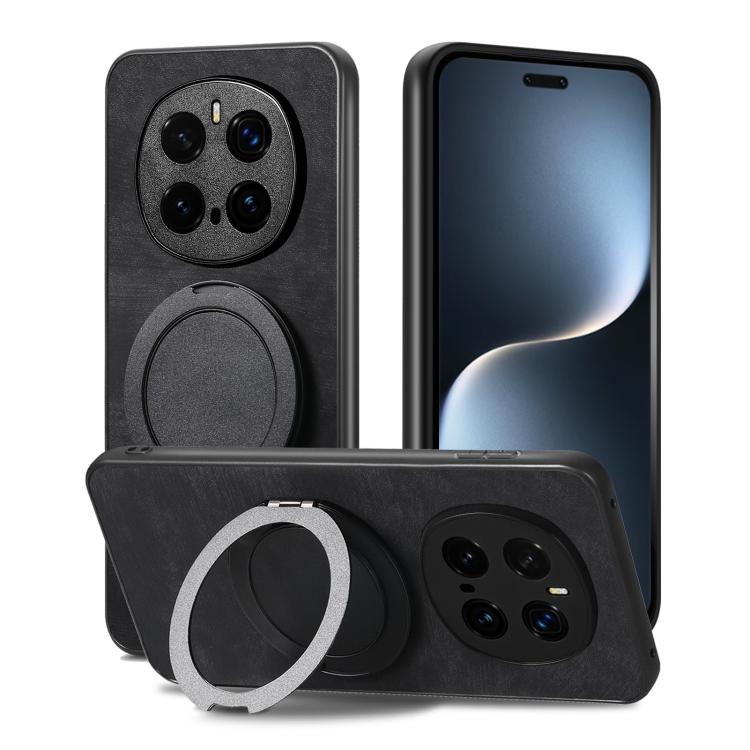 For Honor Magic7 Pro Retro Leather Rotation Round Holder Phone Case