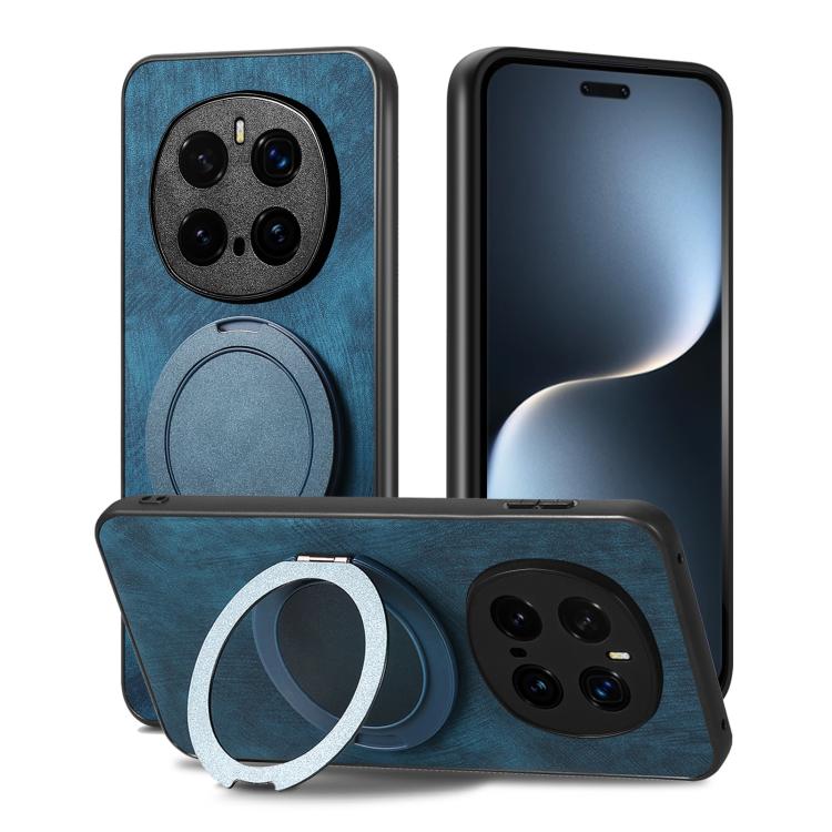 For Honor Magic7 Pro Retro Leather Rotation Round Holder Phone Case
