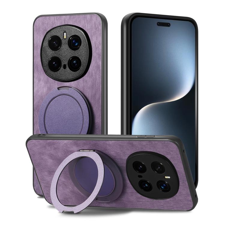 For Honor Magic7 Pro Retro Leather Rotation Round Holder Phone Case