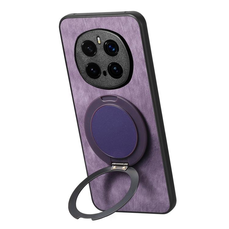 For Honor Magic7 Pro Retro Leather Rotation Round Holder Phone Case