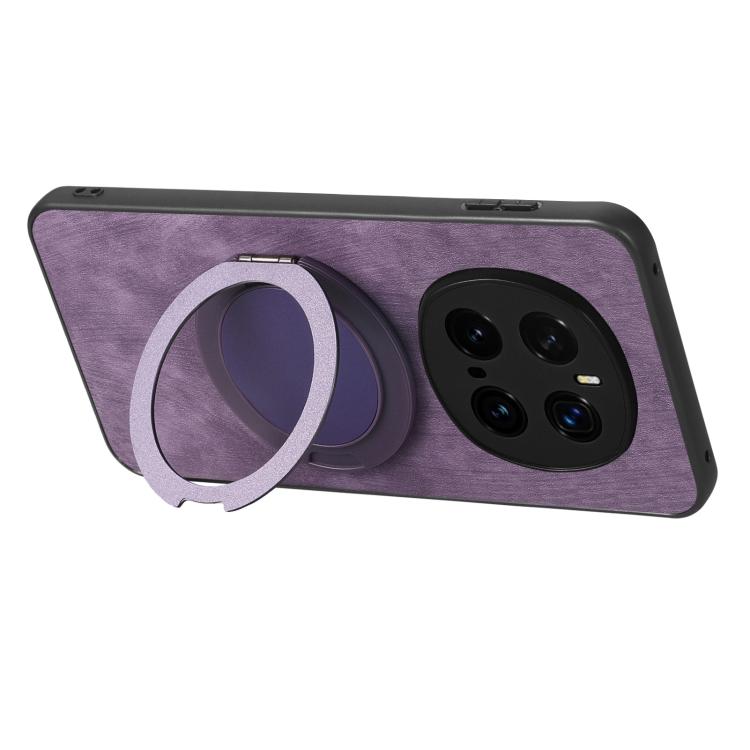 For Honor Magic7 Pro Retro Leather Rotation Round Holder Phone Case