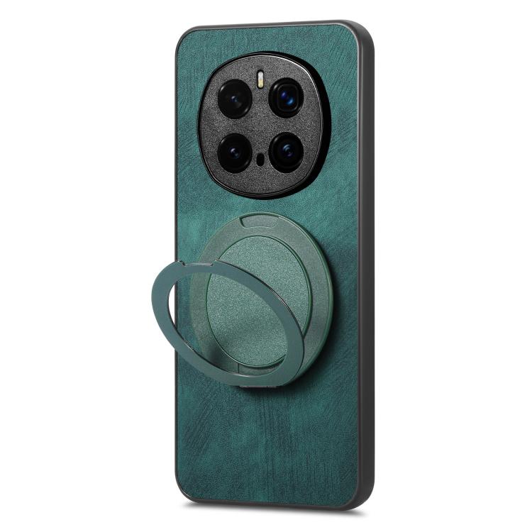 For Honor Magic7 Pro Retro Leather Rotation Round Holder Phone Case