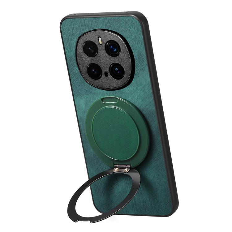 For Honor Magic7 Pro Retro Leather Rotation Round Holder Phone Case