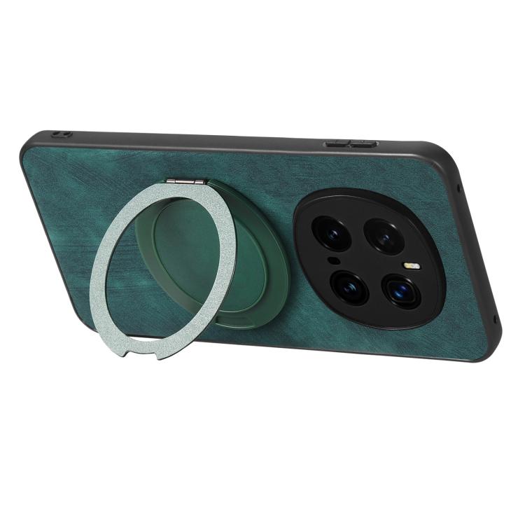 For Honor Magic7 Pro Retro Leather Rotation Round Holder Phone Case